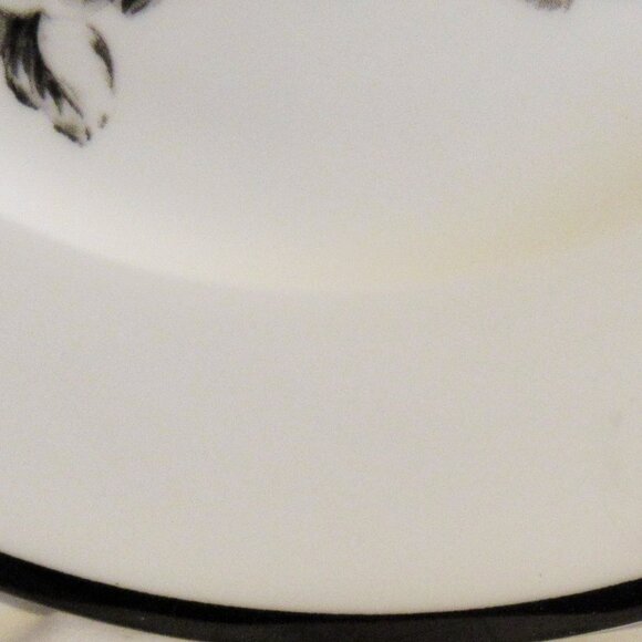 Ciroa Wicked Floral Skull 11" Dinner Plate, Black and White, Vintage, J487 - Picture 3 of 5